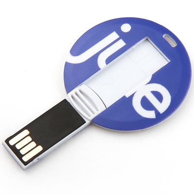128GB UDP 신용 카드 USB는 2.0개의 작은 라운드 형상 CMYK 인쇄 로고를 붙입니다