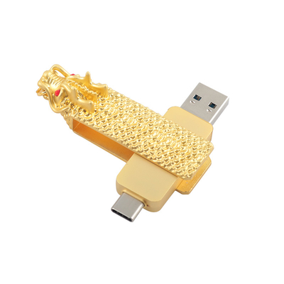 용 모양의 C형 플래시 드라이브와 빠른 읽기 및 쓰기 3.0 usb