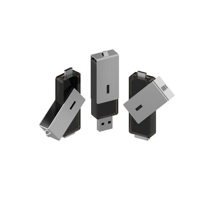 The USB Silver Clip Can Rotate 360 Degrees And The USB A And The TYPE C Both Can Be Extended Usb Flash Drive