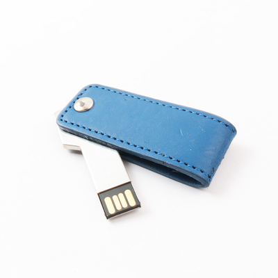 맞춘 엠보싱 로고 PU 가죽 USB 플래쉬 드라이브 USB 2.0 공항
