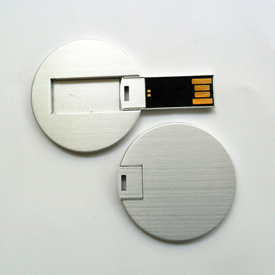 승인받은 금속 작은 라운드 신용 카드 USB 스틱 UDP 플래시 2.0 FCC