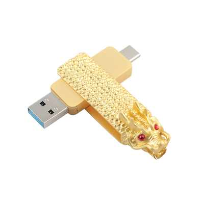 용 모양의 C형 플래시 드라이브와 빠른 읽기 및 쓰기 3.0 usb