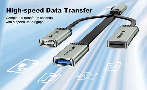 TF 카드에 대한 읽기 USB 2.0 및 USB 3.0 빠른 전송 데이터에 대한 SD 카드 허브 케이블