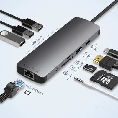 USB 3.0 스테이션 USB C 허브 스마트 어댑터 / 메모리 카드 허브 5Gbps 데이터 전송 속도