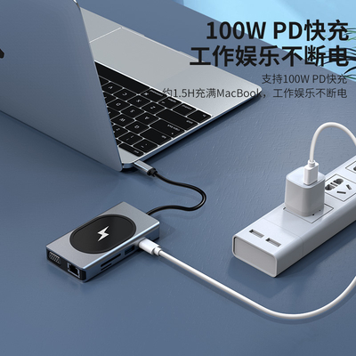 USB 타입 C HUB 다기능 어댑터 9 In One 및 메모리 카드 리더