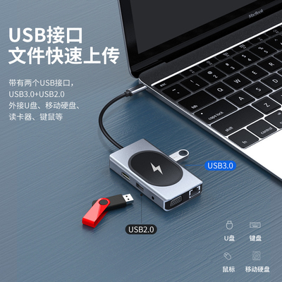 USB 타입 C HUB 다기능 어댑터 9 In One 및 메모리 카드 리더