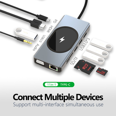 멀티 포트 데이터 전송 어댑터 허브 11 1개 최대 5Gbps 전송 속도 많은 포트를 지원