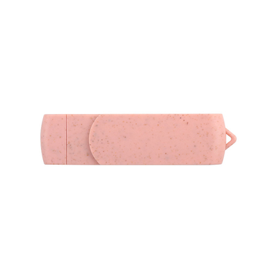C형 USB 플래시 드라이브 핑크 플라스틱 짚 재사용 재료 및 사용자 지정 로고