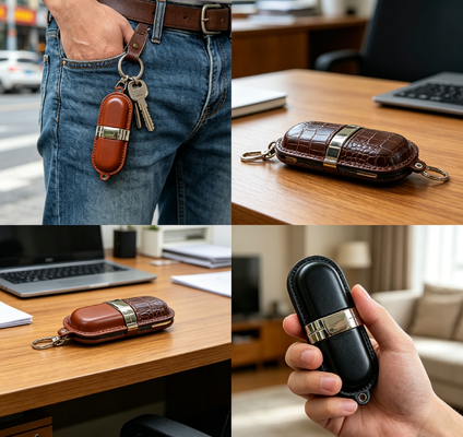 A등급 가죽 USB 메모리 가죽 USB 플래시 드라이브 플래시 드라이브는 A등급 칩과 임원용 가죽 외장을 갖추고 있습니다.