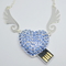 여자 목걸이 다이아몬드 USB 스틱 32GB 64GB 2.0 플래쉬 드라이브 가득 찬 메모리