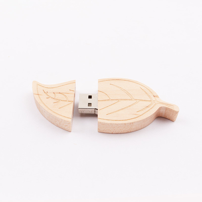 15MB/S 32GB 128GB 내가 금식시키는 나무로 된 USB 플래쉬 드라이브 나뭇잎 모양 메모리는 속도가 납니다
