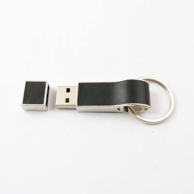 좋은 열쇠고리와 검은 가죽 USB 플래쉬 드라이브는 로고 고속 USB 2.0과 3.0을 만듭니다