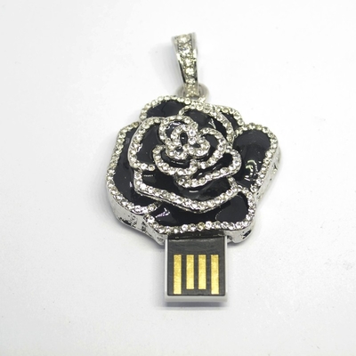 보석 방식 꽃 USB 플래시는 칩이 내부에 숨긴 채로 2.0을 운전합니다