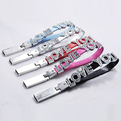 알파벳 팔찌 보석 방식 크리스탈 USB 스틱 금속 64GB 128GB