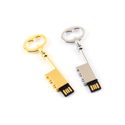 128GB 금속 키 플래쉬 드라이브는 우리를 일치시킵니다 표준 은과 금 빛나는 복고 USB