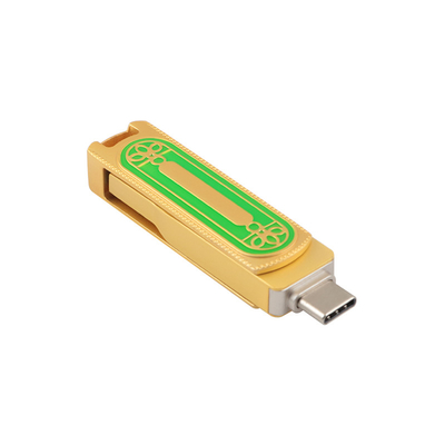 녹색과 금색 C형 USB 고속도 128GB 256GB 512GB 150MBS