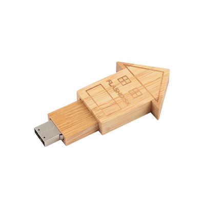 맞춤 로고 가옥 모양의 나무 USB 플래시 드라이브와 비즈니스 선물을위한 자연 나무