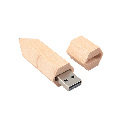 메이플 나무 펜 모양 USB 메모리 스틱 사용자 지정 로고 인쇄 또는 엠브로싱
