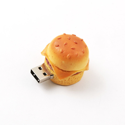512GB 용량의 햄버거 모양의 사용자 지정 USB 플래시 드라이브와 10 년 데이터 저장