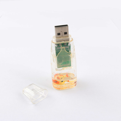 플라스틱 액체 USB 플래시 드라이브 우리 사이드 플라스틱 내부 오리 캔 사용자 정의