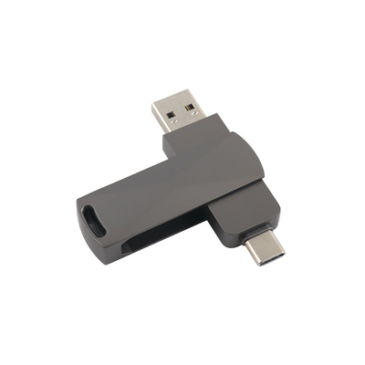 총 블랙 메탈 타입 C USB 플래시 드라이브 빠른 속도 3.0 및 3.0 트위스트 모양