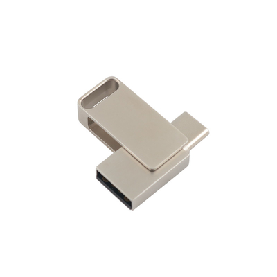 USB 2.0 및 C 타입 인브레이브 및 인쇄 로고와 함께 방수 은 금속 USB 플래시 드라이브