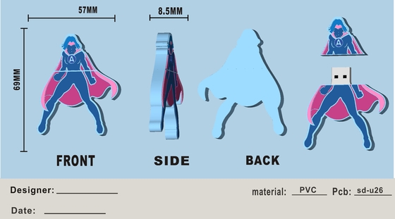 커스터마이즈 된 모양 USB 플래시 메모리 PVC 또는 실리콘 생산 오픈 곰팡이로 쉽게