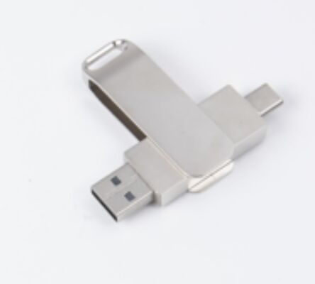 실버 무광 USB 3.0 타입 C 듀얼 포트 USB 플래시 드라이브 (휴대폰 및 컴퓨터 호환) 256GB 512GB 1TB