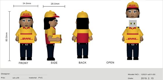 DHL 배달부 사람 만화 USB 플래시 드라이브 고객 디자인