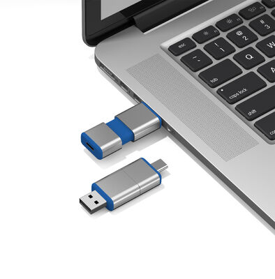 모든 통과된 H2 USB + Type C USB 플래시 드라이브는 OEM 로고 하나의 USB 본체 가능