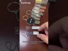 큰 크리스탈 부품 캔 그레이버링 로고 USB 스틱 2.0 투명 아크릴